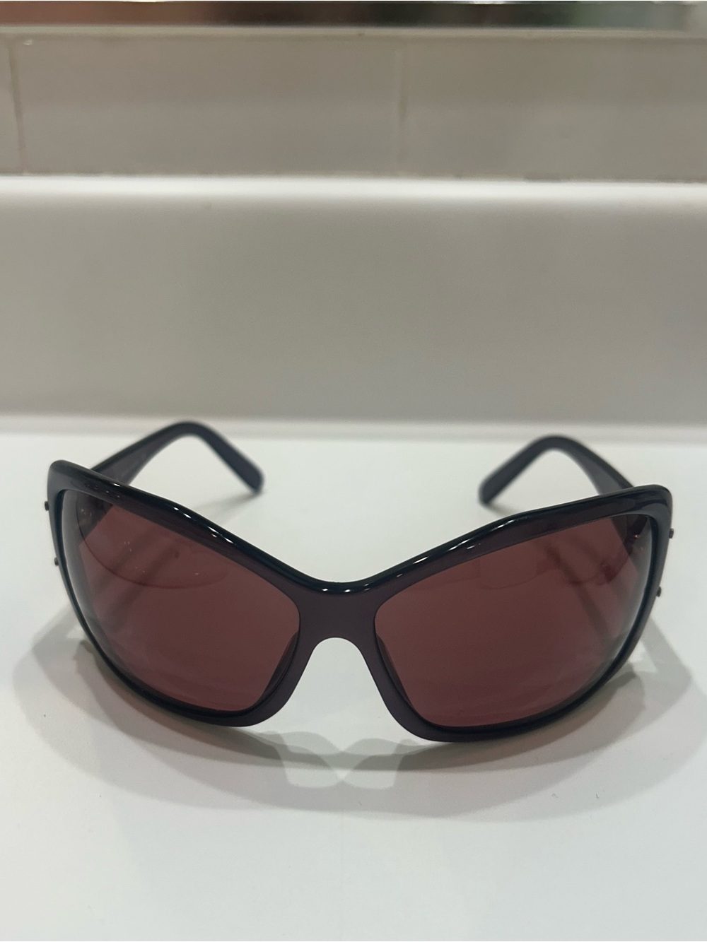 Prada y2k Women's Purple Shield Sunglasses